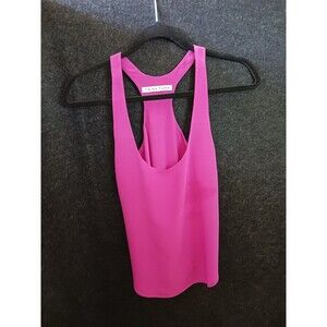 Trina Turk Pink Fuscia 100%‎ Silk RacerBack Camisole Tank Top w/ Inside Lining *